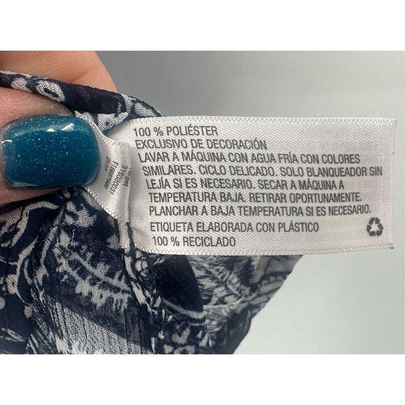 Knox Rose blue and white sheer short sleeve blouse size XS - Picture 4 of 8